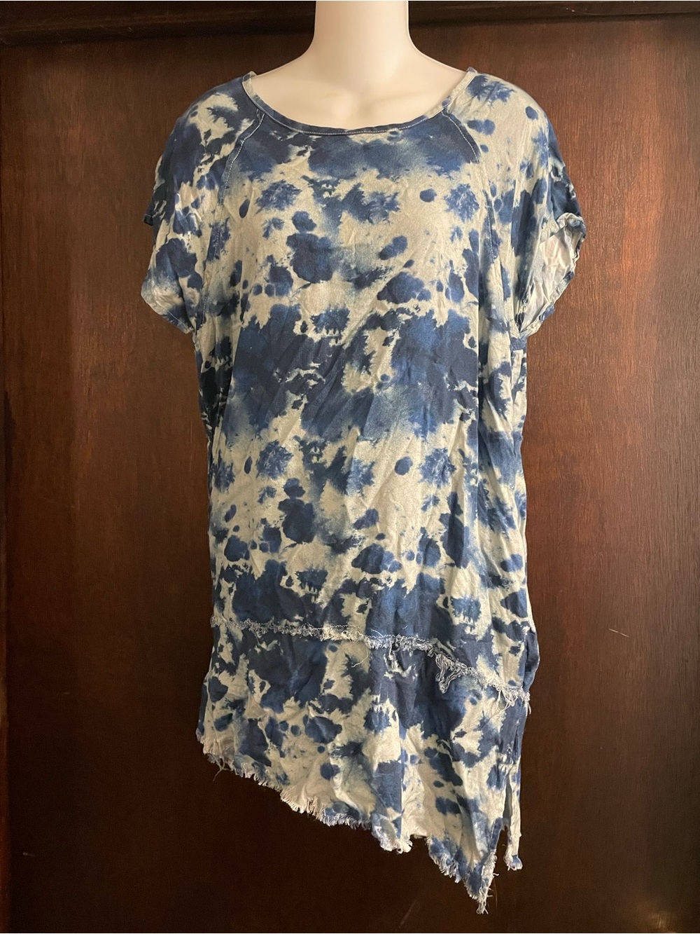 Kavu Brand Women's size Small Somerton Dress Blue & White Tie Dye Dress
